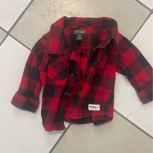 $5/30 Roots Red and Black Plaid Button Down Shirt